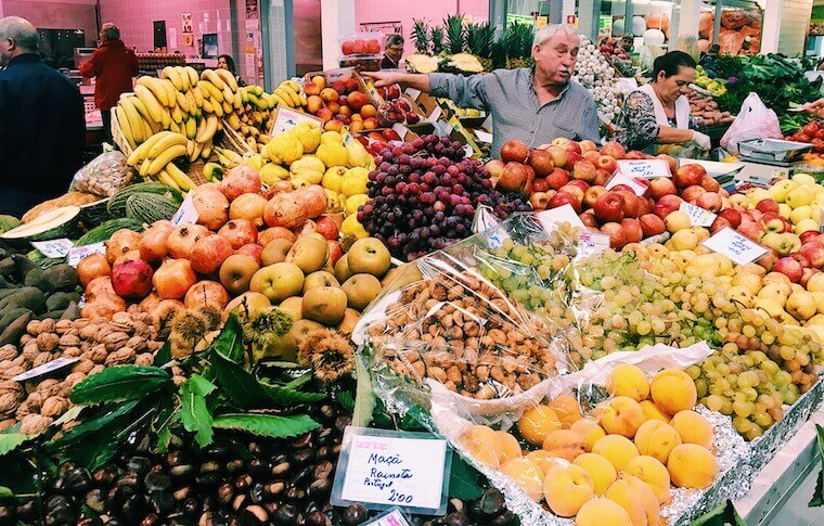 local vendor in the market in setubal